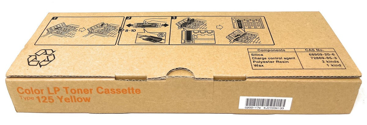 Genuine Ricoh Aficio CL-3000 / CL-3100 Yellow Toner Cartridge – TYPE-125Y – 5,000 Page Yield