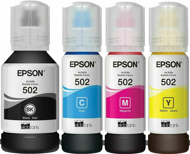*SALE!* 4x Pack Genuine Epson T502 Ink Bottle Set for ET-2750 ET-2850 ET-3800 (1BK,1C,1M,1Y)