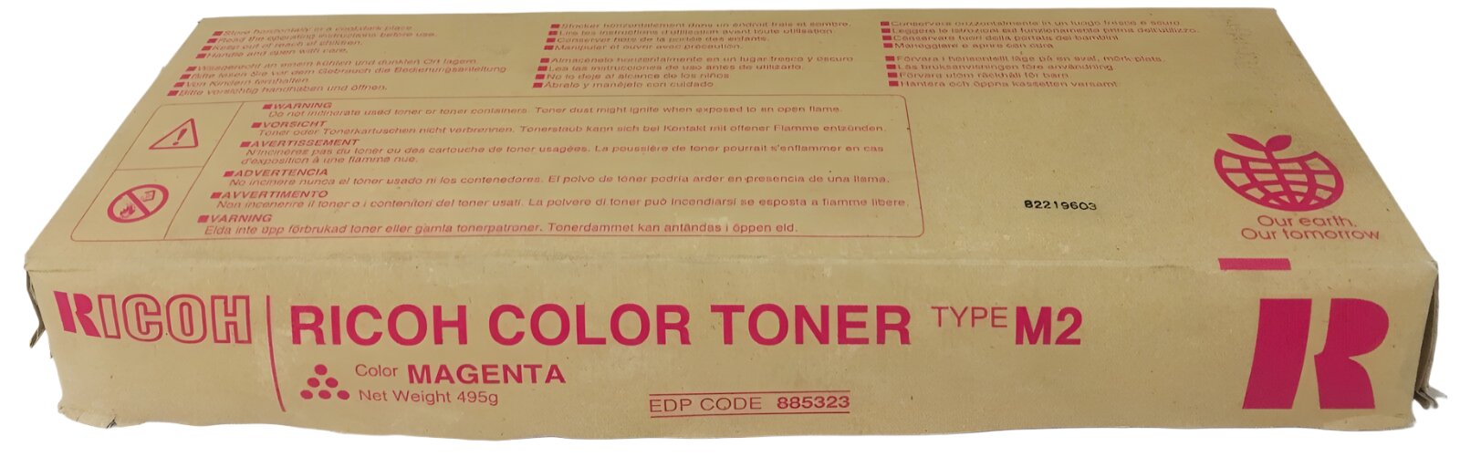 Genuine Ricoh Aficio Magenta Toner Cartridge TYPE-M2M [885323] for 1224C 1232C