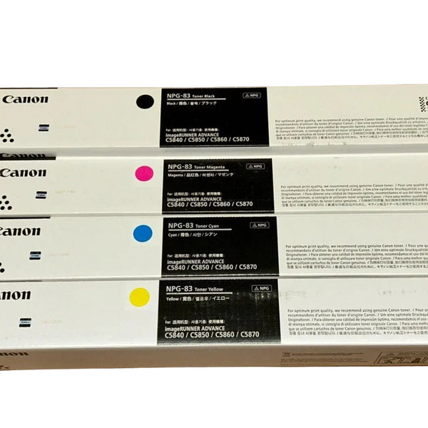 Genuine NPG-83 Toner Cartridge CMYK Bundle– High Yield for Canon image