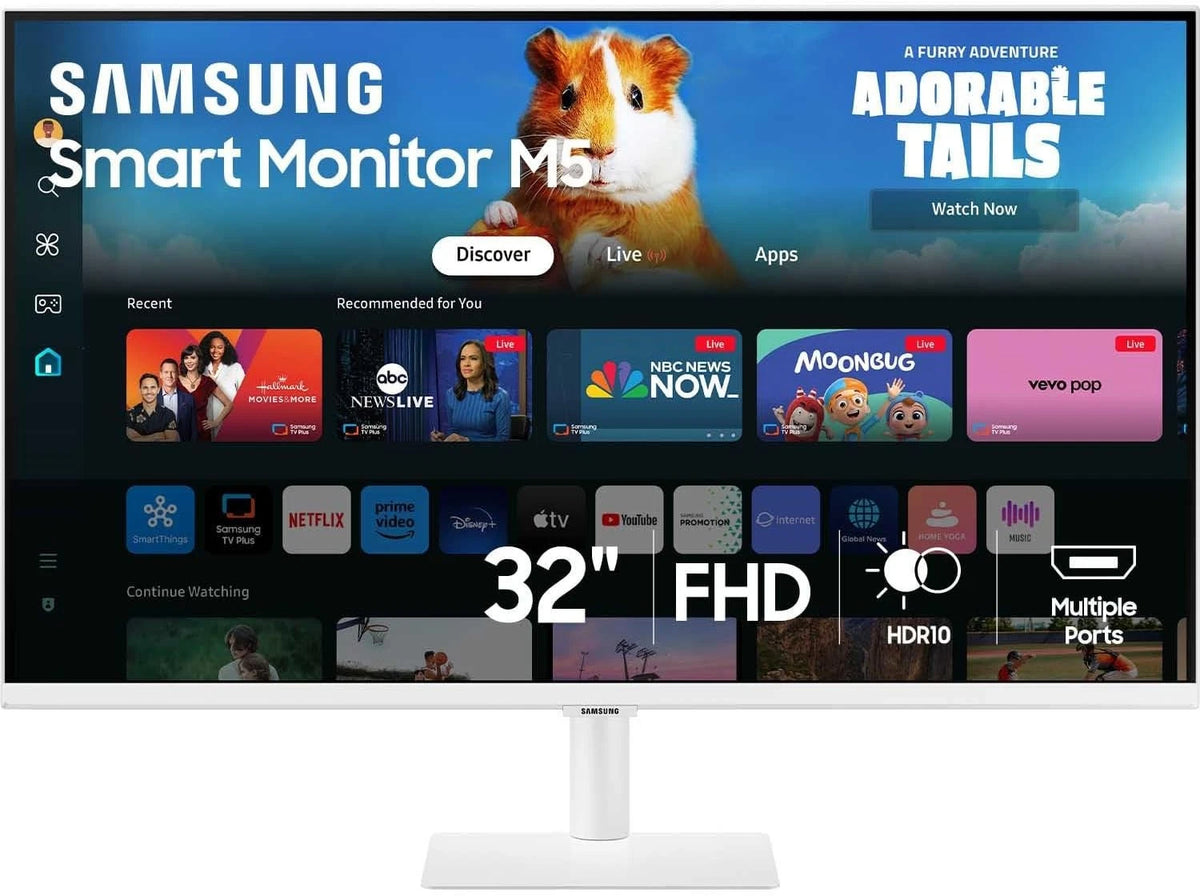 Open Box Samsung M5 M50D 32" FHD Smart Monitor White 60Hz [LS32DM501EEXXY]