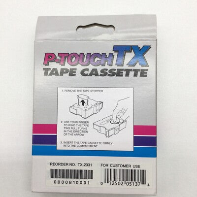 Brother Genuine TX-2331 Blue on White Label Tape 12mm (1/2") 50ft for PT-8000 PT-30 PT-35 P-Touch PC (TX-2331)