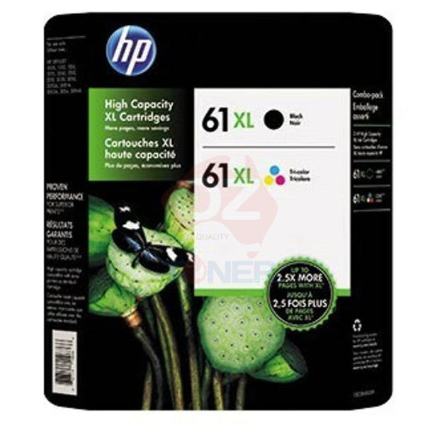 *Sale!* 2X Pack Genuine Hp 61Xl Black & Colour Ink Cartridge Set (1Bk 1C) Ch563Wa Ch564Wa -