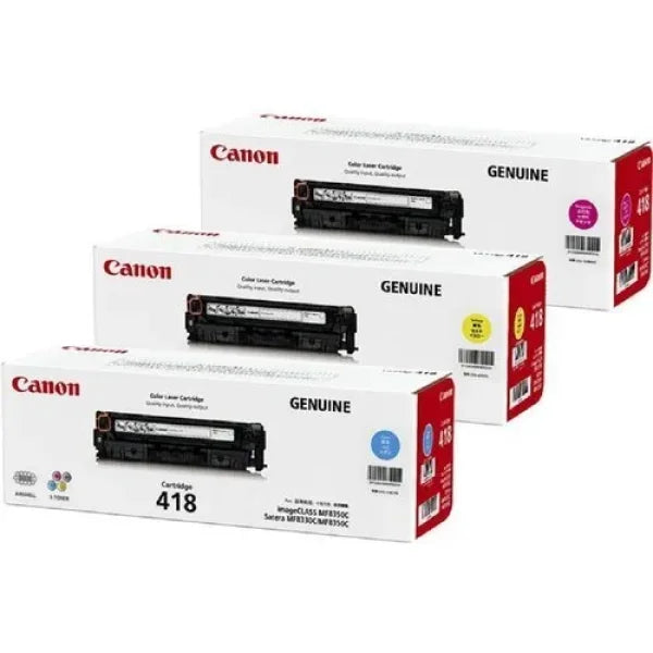 *Sale!* 3X Pack Genuine Canon Cart-418 C/M/Y Color Toner Cartridge Set For Mf729Cx Mf8350 Mf8380