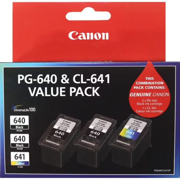 *Sale!* 3X Pack Genuine Canon Pg 640 And Cl 641 Ink Cartridge Value [2Bk 1C] -