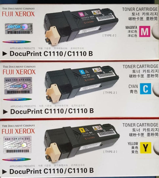 *Sale!* 3X Pack Genuine Fuji Xerox Docuprint C1110 C/M/Y Color Toner Set [Ct201115-Ct201117]