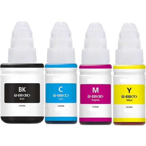 *Sale!* 4 Pack Ct Compatible Canon Gi-690Bk/C/M/Y Ink Bottle Set For G2600/G3600/G3610/G4600/G4610