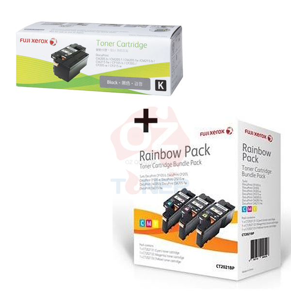 *Sale!* 4 Pack Fuji Xerox Docuprint Cp105B Cp205 Cp205W Cm205B Cm205Fw Cm215Fw Toner Set Ct2021Bp +