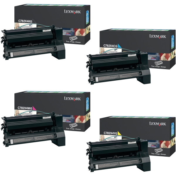 *Sale!*4 Pack Genuine Lexmark C782 Toner Cartridge Set Extra High Yield -