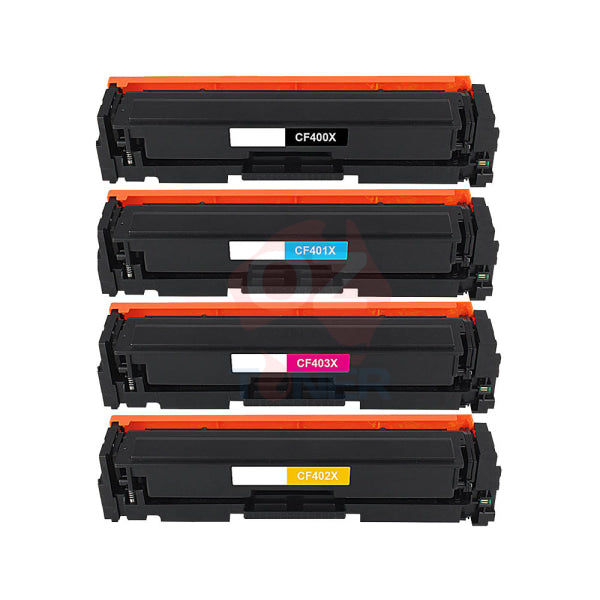 *Sale!* 4X Pack Bundle Hp Premium Compatible Cf400X Cf401X Cf403X Cf402X Toner Cartridge Set #201X -