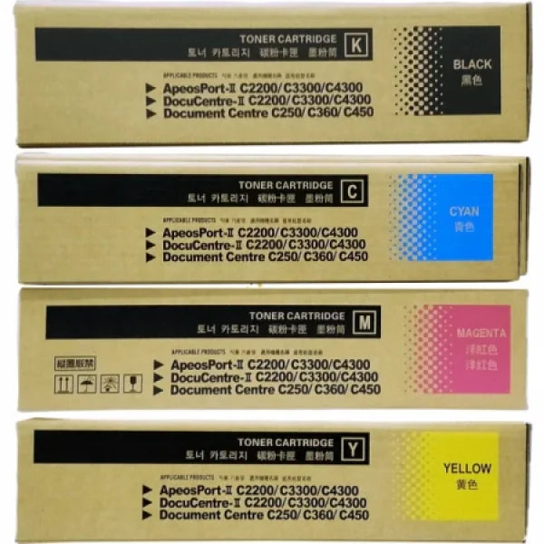 *Sale!* 4X Pack Fuji Xerox Docucentre-Iii C2200 C3300 C4300 Toner Cartridge Set [Ct201213-Ct201216]