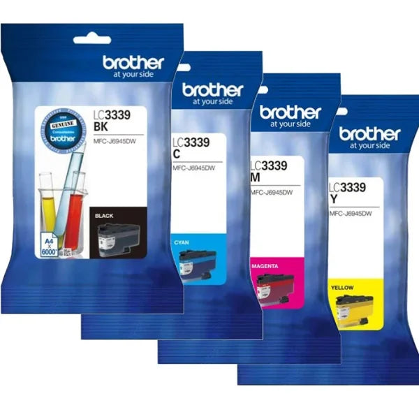 *Sale!* 4X Pack Genuine Brother Lc3339Xlbk+Lc3339C+Lc3339M+Lc3339Y Ink Set Cartridge -