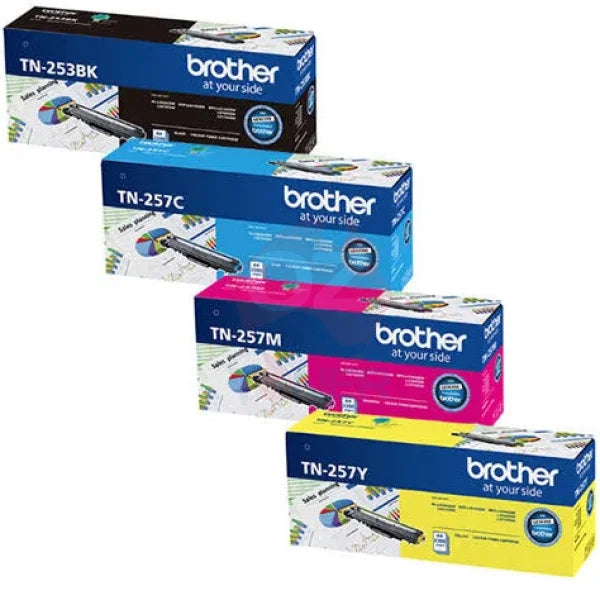 *Sale!* 4X Pack Genuine Brother Tn-253 & Tn-257 Toner Set For Mfc-L3745Cdw/L3750Cdw/L3770Cdw