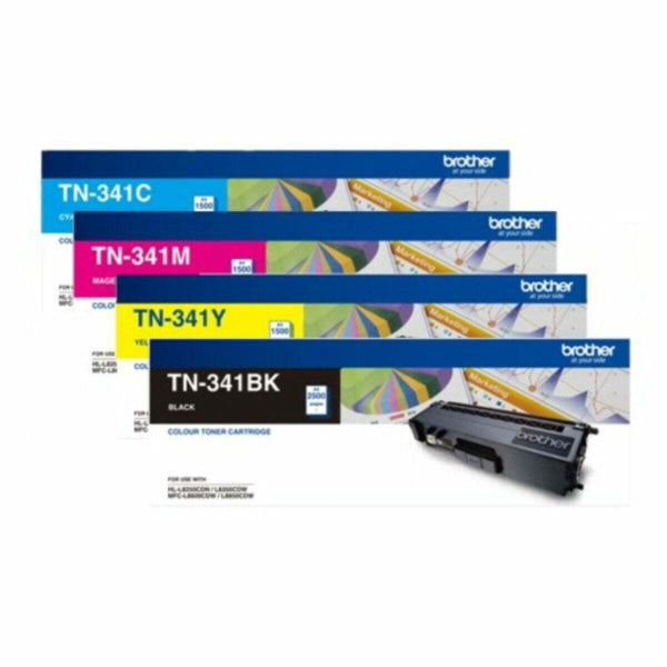 *Sale!* 4 Pack Genuine Brother Tn-341 Toner Set For Hl-L8350Cdw/L8250Cdn/Mfc-L8600Cdw/L8850Cdw