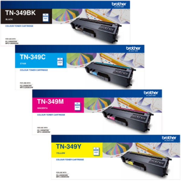 *Sale!* 4 Pack Genuine Brother Tn349 C/M/Y/K Super High Yield Toner Set For Hl-L9200Cdw/Mfc-L9550Cdw