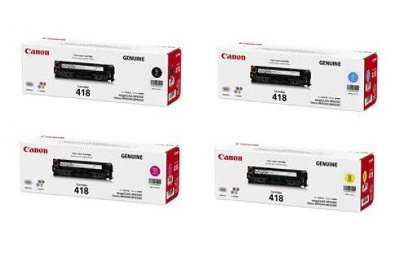 *Sale!* 4X Pack Genuine Canon Cart-418 B/C/M/Y Toner Set For Mf8350Cdn Mf8380Cdw Mf8580Cdn Mf729Cx