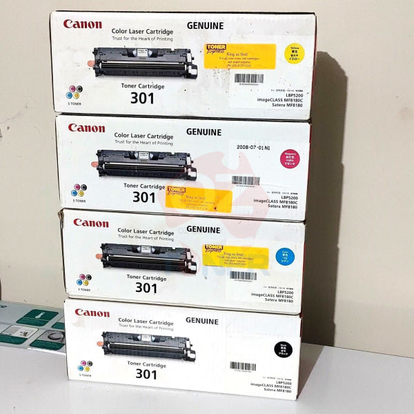 *Sale!* 4X Pack Genuine Canon Cart301 C/M/Y/K Toner Cartridge Set For Lbp5200 Mf8180C -