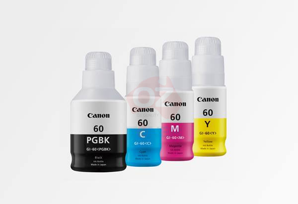 *Sale!* 4X Pack Genuine Canon Gi-60 C/M/Y/K Ink Bottle Set (1Bk 1C 1M 1Y) For G6060 G6065 G7060