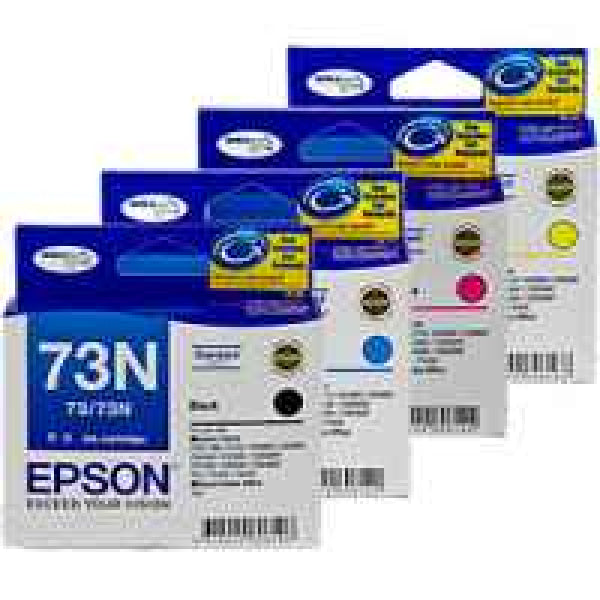 *Sale!* 4X Pack Genuine Epson 73N T1051 T1052 T1053 T1054 Ink Cartridge Set (1Bk 1C 1M 1Y) - Toner