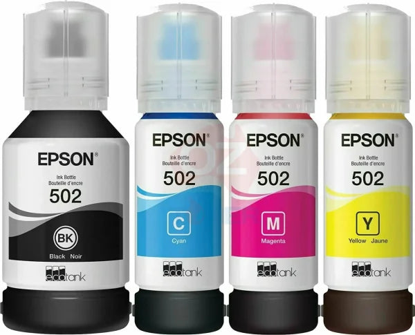 *Sale!* 4X Pack Genuine Epson T502 Ink Bottle Set For Et-2750 Et-2850 Et-3800 (1Bk 1C 1M 1Y)