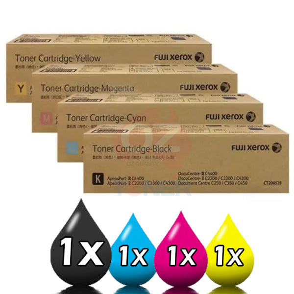 *Sale!* 4X Pack Genuine Fuji Xerox Docucentre C250 C360 C450 Toner Set [Ct200539-Ct200542]