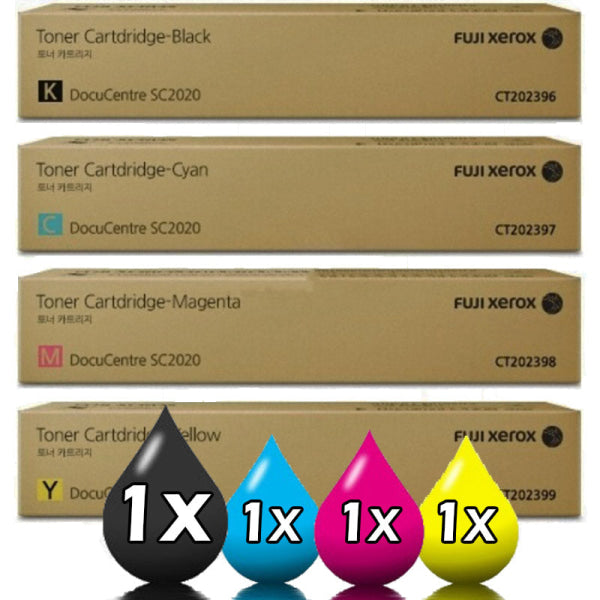 *Sale!* 4X Pack Genuine Fuji Xerox Docucentre Sc2020 Toner Set [Ct202396-Ct202399] 12.5K/14K (Extra