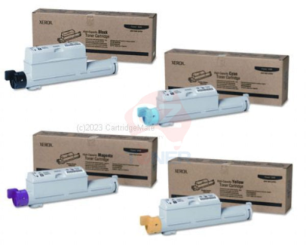 *Clear!* 4X Pack Genuine Fuji Xerox Phaser 6360 P6360 Toner Set (106R01218-106R01221) Cartridge -