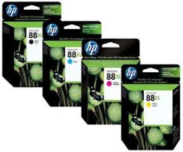 *Sale!* 4X Pack Genuine Hp 88Xl Ink Cartridge Set Bundle (1Bk 1C 1M 1Y) C9396A C9391A C9392A C9393A