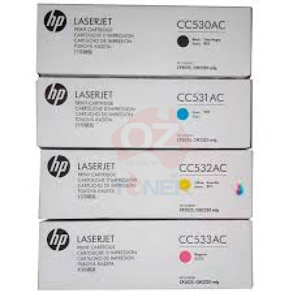 *Sale!* 4X Pack Genuine Hp Cc530A Cc531A Cc532A Cc533A Toner Cartridge Set