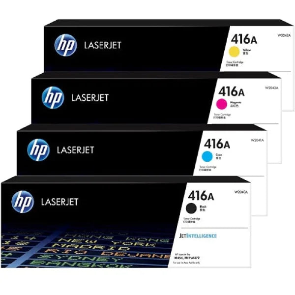 *Sale!* 4X Pack Genuine Hp W2040A+W2041A+W2042A+W2043A Toner Set [416A-Set] Cartridge -