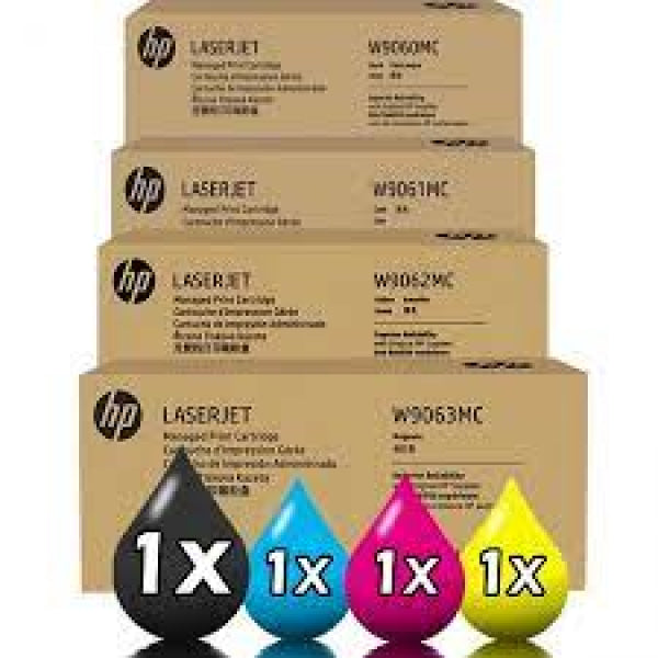 *Sale!* 4X Pack Genuine Hp W9060Mc-W9063Mc (C/M/Y/K) Toner Set For E57540C E57540Dn E55040Dn