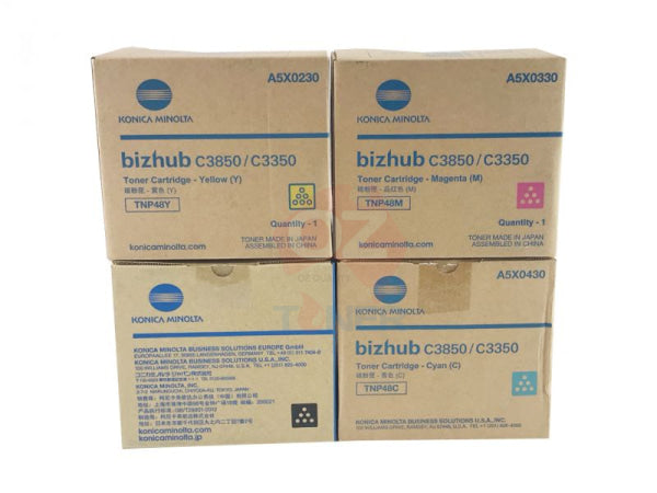 *Sale!* 4X Pack Genuine Konica Minolta Bizhub C3350 C3850 Tnp48 C/M/Y/K Toner Set [A5X0190-A5X0490]