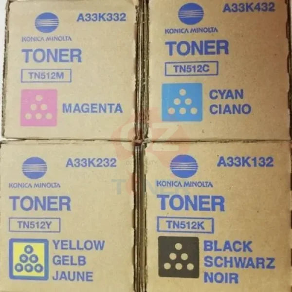 *Sale!* 4X Pack Genuine Konica Minolta Bizhub C454 C554 Tn512 C/M/Y/K Toner Cartridge Set (27K/25K)