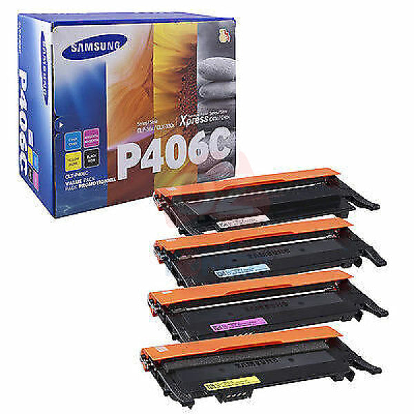 *Sale!* 4X Pack Genuine Samsung Clp-360 Clp-365 Clx-3300 Clx-3305 Toner Cartridge Set P406C Su377A