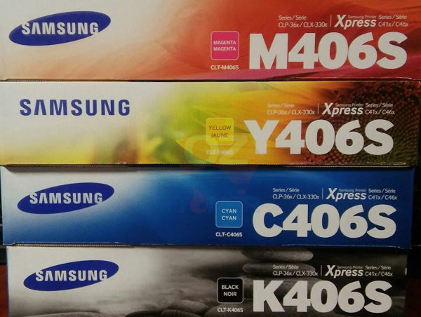 *Sale!* 4X Pack Genuine Samsung Clp-360 Clp-365 Clx-3300 Clx-3305 Toner Cartridge Set P406C Su377A