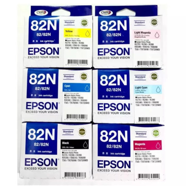 *Sale!* 6X Pack Genuine Epson 82N C/M/Y/K/Lc/Lm Ink Cartridge Set (1Bk 1C 1M 1Y 1Lc 1Lm)