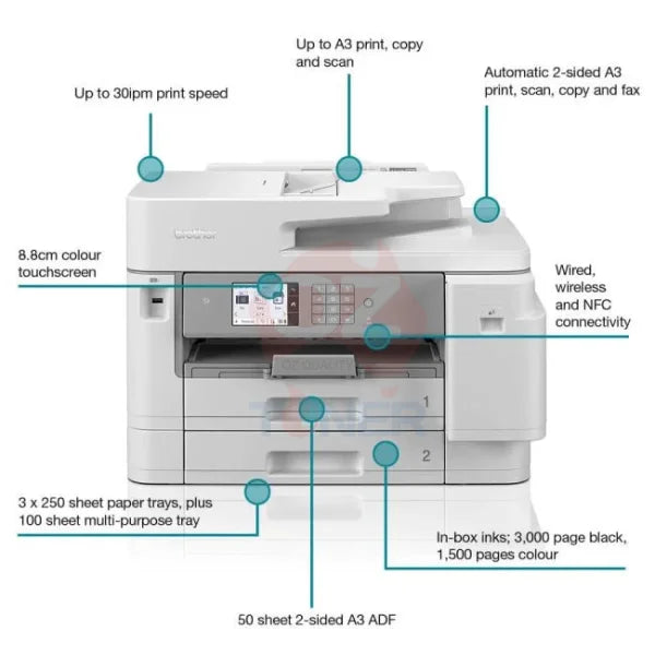 Brother Mfc-J6957Dw Inkvestment Tank A3 Colour Multifunction Printer 30Ppm Lc436 Inkjet Multi