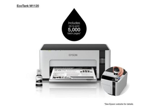 Epson Ecotank Et-M1120 A4 Wireless Black & White Ink Tank Printer P/N:c11Cg96509 Inkjet Single