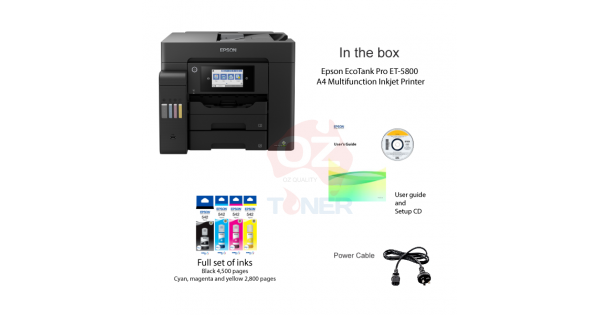 Epson Ecotank Pro Et-5800 A4 Multifunction Ink Tank Printer (P/N:c11Cj30501) Inkjet Colour Multi