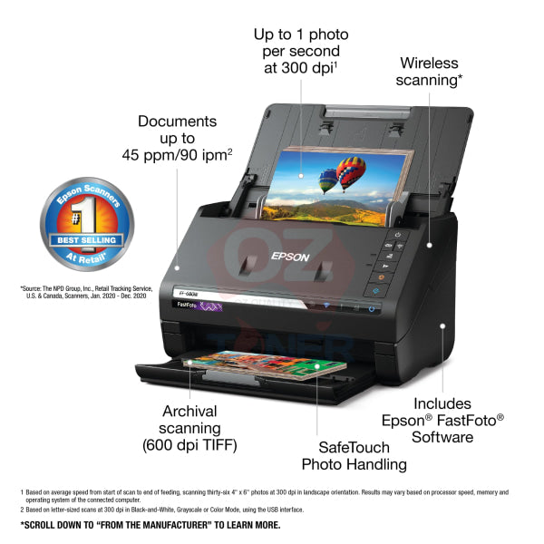 Epson FastFoto FF-680W Photo Scanner | Automatic Double-Sided Scanning ...