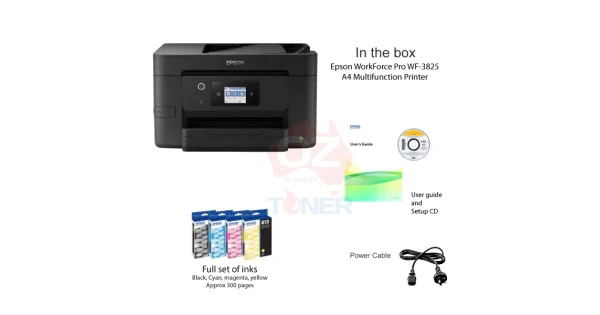 Epson Workforce Pro Wf-3820 Colour A4 Multifunction Mfp Inkjet Printer P/N: C11Cj07501 Wf3820 Multi