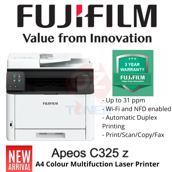 *Sale!* Fujifilm Apeos C325Dw A4 Color Laser Wireless Mfp Multifunction Printer+Bonus: 2-Year