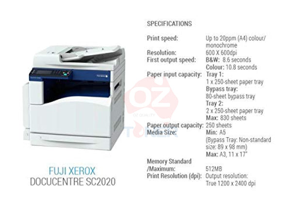 *Clear!* Fuji Xerox Docucentre Sc2020 A3 Color Laser Mfp Printer+Wty Dcsc2020-1Y Printer Colour