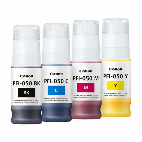 *Sale!*Genuine 4X Pack Canon Pfi-050 C/M/Y/K Ink Cartridge Set (1Bk 1C 1M 1Y) -