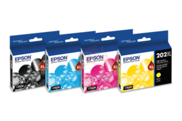 *Sale!* Genuine 4X Pack Epson 202Xl Ink Set (1Bk 1C 1M 1Y) High Yield For Xp5100/Workforce Wf2860