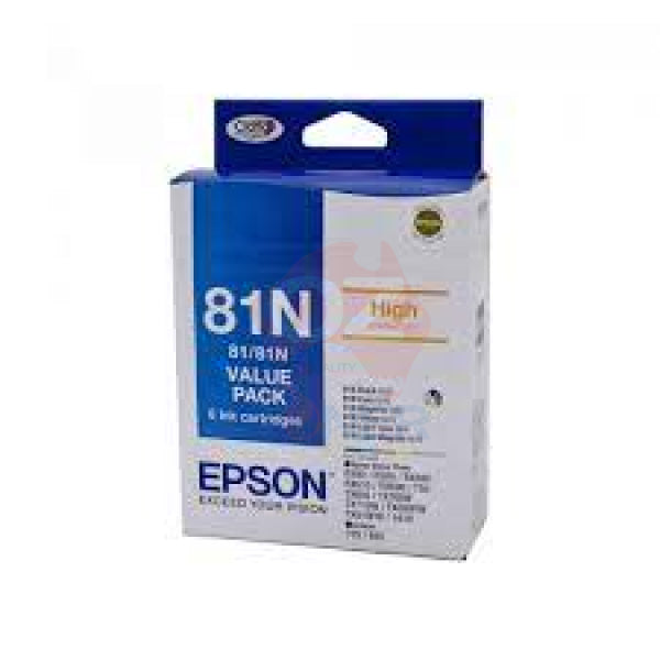 *Sale!* Genuine Epson 81N High Yield Ink Cartridge Value Pack (Set Of 6X) [T111792] -