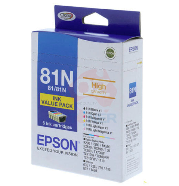 *Sale!* Genuine Epson 81N High Yield Ink Cartridge Value Pack (Set Of 6X) [T111792] -