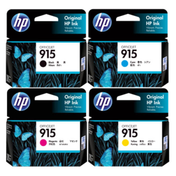 *Sale!* Genuine Hp #915 Ink Set (1Bk 1C 1M 1Y) 3Ym18Aa+3Ym15Aa+3Ym16Aa+3Ym17Aa Cartridge -