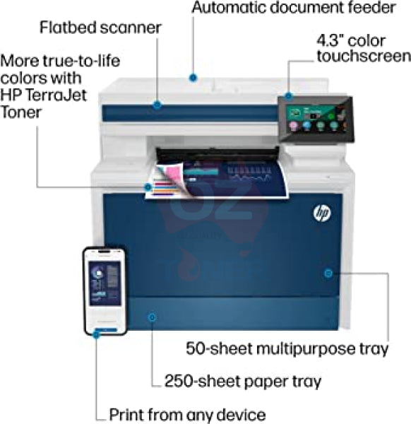 Hp Color Laserjet Pro Mfp 4301Dw 35/33Ppm A4 Wireless Colour Multifunction Printer [4Ra80F] Laser