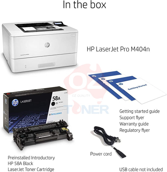 *Clear!* Hp Laserjet Pro M404N A4 Mono Laser Single Function Network Printer 38Ppm [W1A52A]